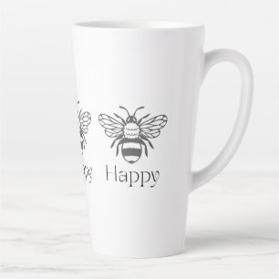 Glückliche positive Bienen-Affirmation Wohlbefinde Milchtasse