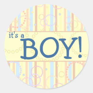 Glückliche Punkte und Streifen Runder Aufkleber