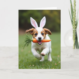 Glückliche Puppy-Spaß-Osterkarte Karte