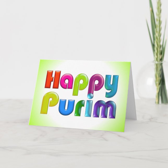GLÜCKLICHE PURIM flippige Gruß-Karte Karte (Vorderseite)