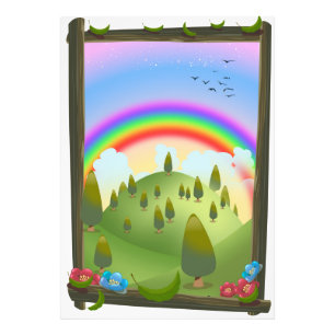 Glückliche Regenbogenlandschaft Fotodruck