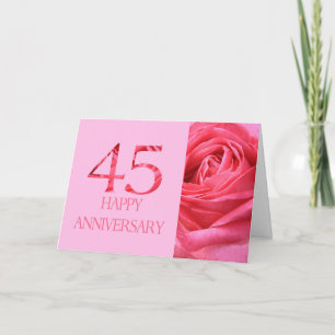 Glückliche Rose zum 45. Jahrestag Karte
