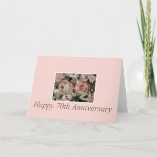 Glückliche Rose zum 70. Jahrestag Karte