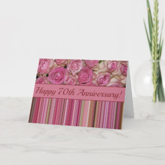 Glückliche Rose zum 70. Jahrestag Karte