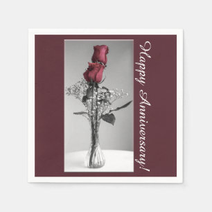 Glückliche Rosen-Fotografie des Serviette