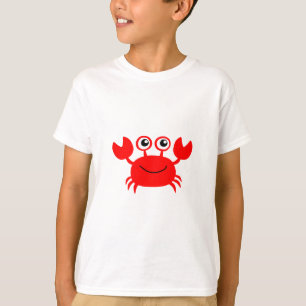 Glückliche rote Cartoon-Krabbe T-Shirt