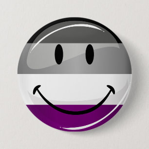 Glückliche runde asexuale Flagge Button