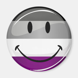 Glückliche runde asexuale Flagge Magnet