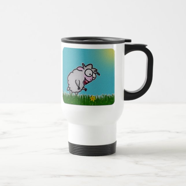 Glückliche Schaf-Reise-Tasse Reisebecher (Rechts)