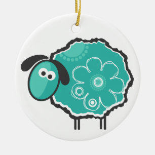 Glückliche Schafe Keramikornament