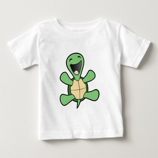 Glückliche Schildkröte Baby T-shirt (Vorderseite)