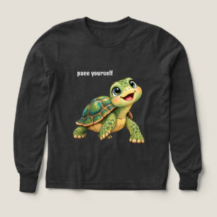 Glückliche Schildkröte mit bearbeitbarem Text Pers