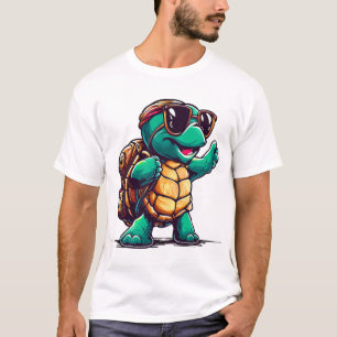 Glückliche Schildkröte Zurück zur Schule Schulzeit T-Shirt