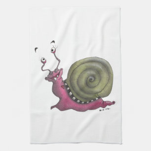 Glückliche Schnecke Geschirrtuch