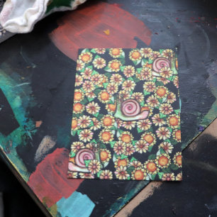 Glückliche Schneckenblumen Postkarte