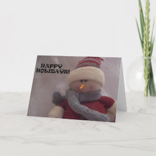 GLÜCKLICHE SCHNEEMANN-KARTE - besonders Feiertagskarte