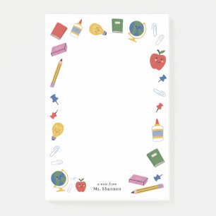 Glückliche Schulnoten des Lehrers Post-it Klebezettel