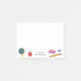 Glückliche Schulnoten des Lehrers Post-it Klebezettel