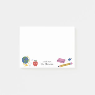 Glückliche Schulnoten des Lehrers Post-it Klebezettel