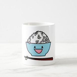 Glückliche Schüssel Essstäbchenvergaser des wei Tasse