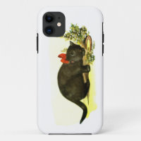Glückliche schwarze Katze