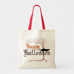 Glückliche schwarze Katze Halloweens Tragetasche