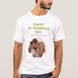 Glückliche schwarze Katze Kleeblatt Foto St. Patri T-Shirt