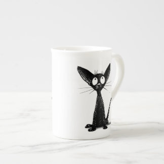 Glückliche schwarze Katze Prozellantasse