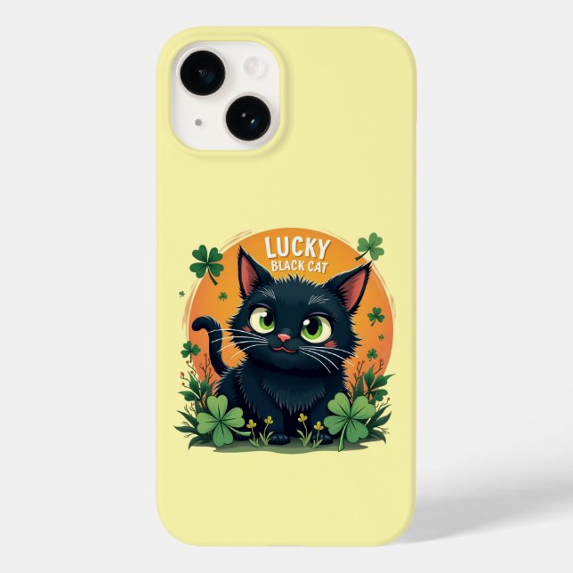 Glückliche schwarze Katze: St. Patrick's Day Clove Case-Mate iPhone Hülle (Rückseite)