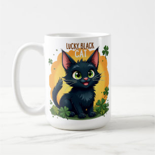Glückliche schwarze Katze: St. Patrick's Day Clove Kaffeetasse