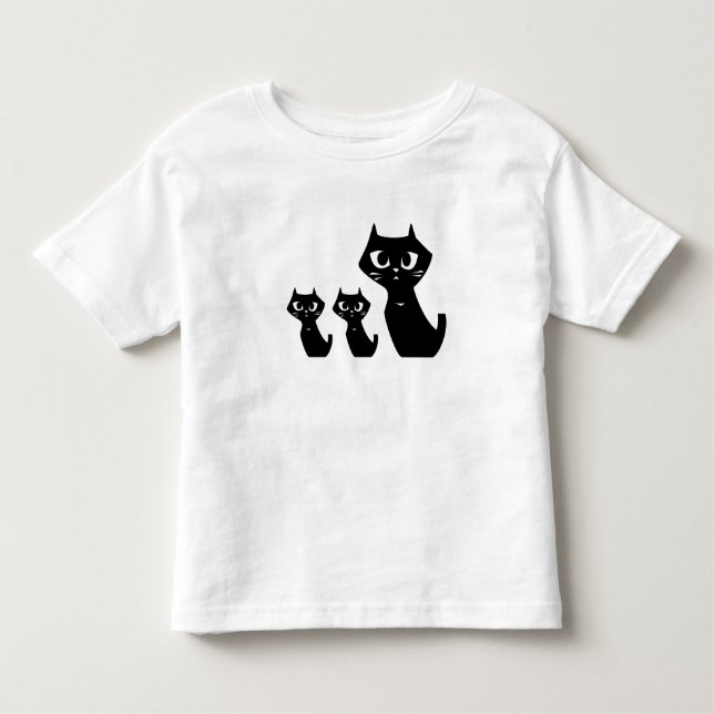 Glückliche schwarze Katzen Kleinkind T-shirt (Vorderseite)