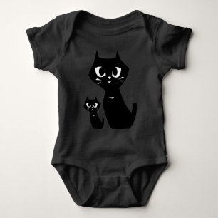Glückliche schwarze Katzen lächeln Baby Strampler