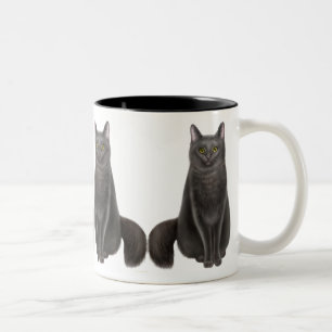 Glückliche schwarze Katzen-Tasse Zweifarbige Tasse