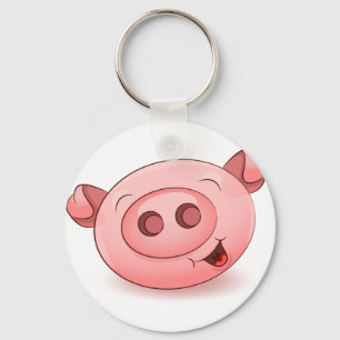 Glückliche Schwein-Ikone Schlüsselanhänger