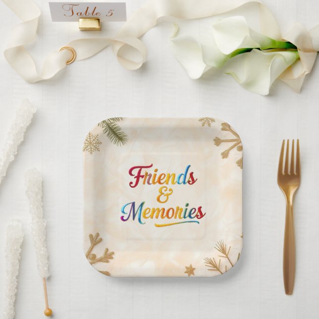 "Glückliche Seelen Verbunden" Pappteller (Hochzeit)