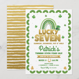 Glückliche Sieben St. Patrick's Day 7. Geburtstag Einladung