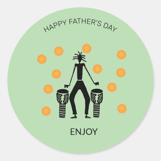 Glückliche Silhouette des Vaters Runder Aufkleber (Vorderseite)