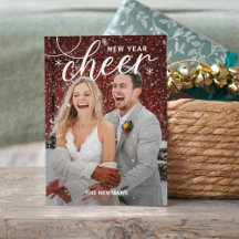 Glückliche Silvesterfotokarte mit dem Drehknopf