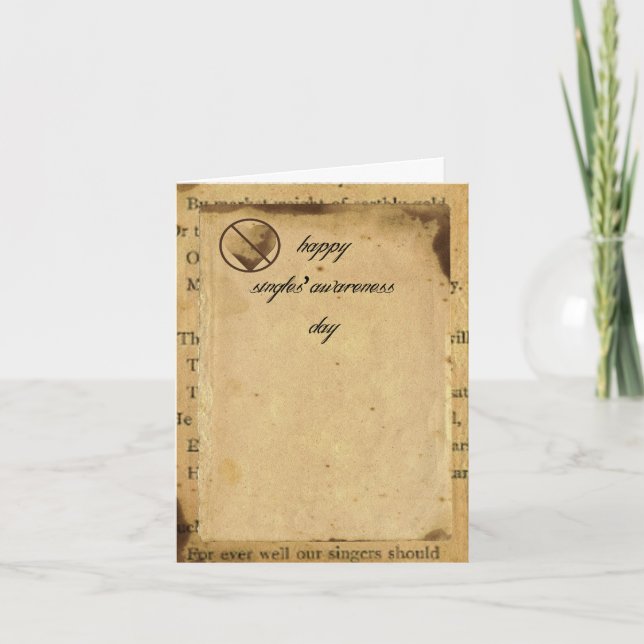 Glückliche Single-Bewusstseins-Tagesgruß-Karte Feiertagskarte (Vorderseite)
