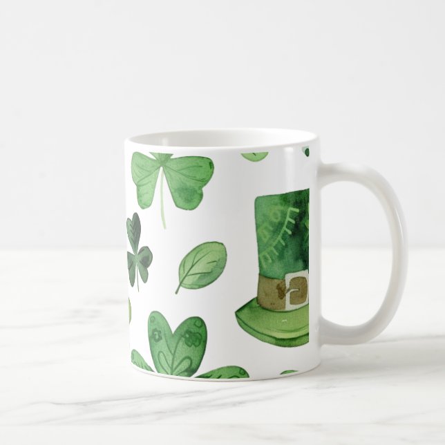 "Glückliche Sips mit St. Patrick's Kleeblatts!" Kaffeetasse (Rechts)