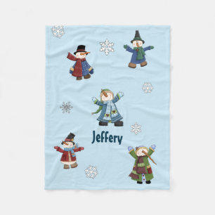 Glückliche Snowmen-kundenspezifische Fleece-Decke Fleecedecke