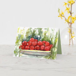 Glückliche Sommer-Kirsch-Tomaten Garten Gemüse  Karte