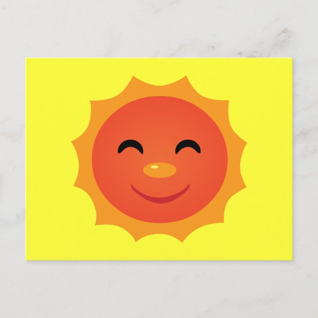 Glückliche Sonne Postkarte (Vorderseite)