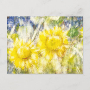 Glückliche Sonnenblumen Postkarte