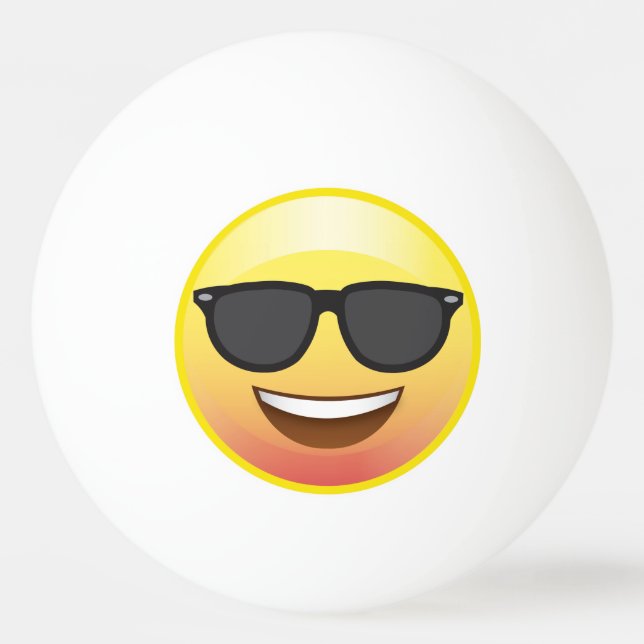 Glückliche Sonnenbrille Emoji stellt Klingeln Pong Tischtennisball (Vorderseite)