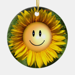 Glückliche Sonnenschein-Blume Keramikornament
