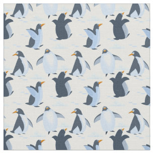 Glückliche spielerische Pinguine Stoff