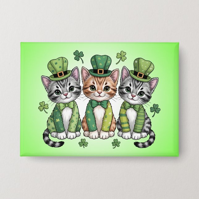 Glückliche St. Patrick’s Day-Kätzchen-47474 Button (Vorderseite)