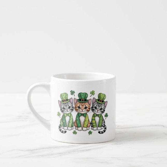 Glückliche St. Patrick’s Day-Kätzchen-47474 Espressotasse (Links)