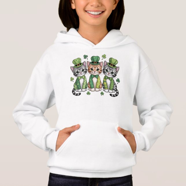 Glückliche St. Patrick’s Day-Kätzchen-47474 Hoodie (Vorderseite)